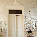 Обои ручная роспись Temple Newsam White Gold gilded silk варинант исполнения - 4 | Loft Concept в Ижевске