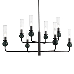 Люстра с 8-ю плафонами в форме стеклянных трубок и мраморных декоративных элементов Montreal варинант исполнения - 2 | Loft Concept в Ижевске