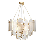 Люстра с многослойным эффектом из овальных элементов из непрозрачного стекла Conformation варинант исполнения - 2 | Loft Concept в Ижевске