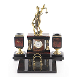 Настольный письменный набор из яшмы с часами в подарочной упаковке Manager Organizer варинант исполнения - 1 | Loft Concept в Ижевске