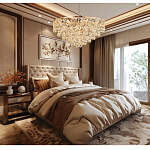 Люстра каскадная с подвесками в форме колец Galaxy of Light варинант исполнения - 9 | Loft Concept в Ижевске