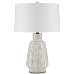 Настольная лампа с корпусом в форме вазы и белым абажуром Lots of Strokes варинант исполнения - 3 | Loft Concept в Ижевске