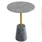 Кофейный столик круглый из мрамора серый Reliable Foundation варинант исполнения - 2 | Loft Concept в Ижевске