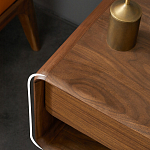 Прикроватная деревянная тумба с ящиком и нишей для хранения Moon Walnut Furniture варинант исполнения - 3 | Loft Concept в Ижевске