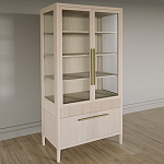 Витрина Primo со стеклянными фасадами и буфетом шпон Светлый дуб варинант исполнения - 3 | Loft Concept в Ижевске