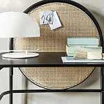 Письменный стол с круглой плетёной панелью для крепления заметок Allegory варинант исполнения - 3 | Loft Concept в Ижевске