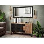 Зеркало настенное прямоугольное цвета угольный камень Stone Effect варинант исполнения - 2 | Loft Concept в Ижевске