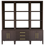 Модульный стеллаж Primo из трех составных элементов Темный орех варинант исполнения - 1 | Loft Concept в Ижевске