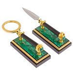 Настольный письменный набор из малахита с декором в виде лошади Leader Organizer варинант исполнения - 6 | Loft Concept в Ижевске