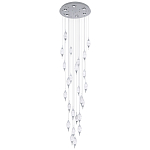 Большая каскадная люстра с хрустальными подвесками Esme Drops Crystal Chrome Cascade Chandelier 25 варинант исполнения - 1 | Loft Concept в Ижевске