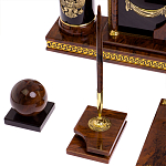 Настольный письменный набор с часами из природного камня обсидиана Royal Set варинант исполнения - 5 | Loft Concept в Ижевске