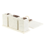 Настольный письменный набор из мрамора и креноида с гербом России Marble Accessory варинант исполнения - 3 | Loft Concept в Ижевске