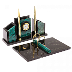 Настольный письменный набор из змеевика с часами Successful Leader варинант исполнения - 2 | Loft Concept в Ижевске