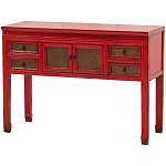 Деревянная консоль в китайском стиле с ящиками и дверцами красная Chinese Console Table варинант исполнения - 2 | Loft Concept в Ижевске