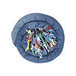 Подушка круглая из джинсовой одежды Heart Round варинант исполнения - 1 | Loft Concept в Ижевске