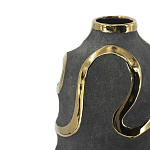 Ваза с золотыми акцентными полосами на черном матовом фоне Accent Tape варинант исполнения - 4 | Loft Concept в Ижевске