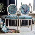 Стул из массива бука бирюзовый с изображением птиц и цветов Turquoise Beige Chinoiserie Birds Garden Chair варинант исполнения - 6 | Loft Concept в Ижевске