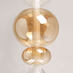 Подвесной светильник с вертикальной композицией из прозрачных и янтарных стеклянных шаров и ромбов Gabriel Scott Luna варинант исполнения - 6 | Loft Concept в Ижевске