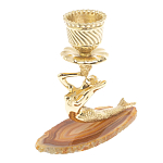 Подсвечник из натурального камня агат светло-коричневый Stone Candlestick варинант исполнения - 1 | Loft Concept в Ижевске