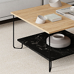 Стол журнальный с квадратной столешницей и полкой MARBO LOTUS варинант исполнения - 2 | Loft Concept в Ижевске