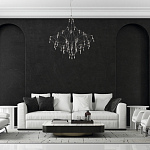 Люстра с тонким металлическим каркасом цвета хром Quasar варинант исполнения - 5 | Loft Concept в Ижевске