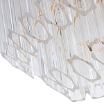 Люстра подвесная многослойная с прозрачными хрустальными трубками и золотистым каркасом Hexagon Tube Light варинант исполнения - 3 | Loft Concept в Ижевске