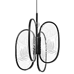 Люстра с гравировкой на акриловых плафонах Gravyura Black D 33 см варинант исполнения - 1 | Loft Concept в Ижевске