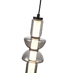 Подвесной светильник из дымчатого стекла цилиндрической формы с чёрным металлическим основанием Hiding secrets варинант исполнения - 6 | Loft Concept в Ижевске