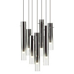 Люстра каскадная с 7-ю цилиндрическими плафонами из стекла Luminous Cylinders варинант исполнения - 1 | Loft Concept в Ижевске