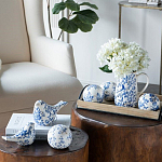  Набор керамических шаров с синей росписью Oriental Blue & White Ornament Vases варинант исполнения - 4 | Loft Concept в Ижевске