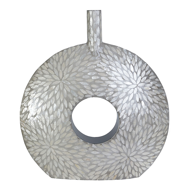 Ваза c инкрустацией Flower Grey Белый Серый Ваза c инкрустацией Flower Grey Белый Серый в Ижевске | Loft Concept