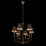Люстра на металлическом основании бронзового цвета с 6-ю черными конусовидными абажурами Dignity варинант исполнения - 5 | Loft Concept в Ижевске