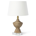 Настольная лампа деревянная с белым абажуром Wooden Table Lamp варинант исполнения - 2 | Loft Concept в Ижевске