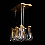 Люстра с 9-ю прозрачными стеклянными плафонами в форме капли Lucid Rain  варинант исполнения - 9 | Loft Concept в Ижевске