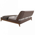 Кровать двуспальная с изголовьем из экокожи шоколадно-коричневого цвета Modern Look варинант исполнения - 3 | Loft Concept в Ижевске