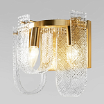 Бра с металлическим основанием золотого цвета и хрустальными подвесками Textured Glass варинант исполнения - 4 | Loft Concept в Ижевске