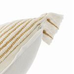 Чехол на подушку горчичного цвета с бахромой и объемным узором Ethnic mix варинант исполнения - 3 | Loft Concept в Ижевске