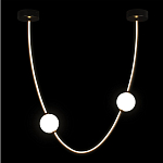 Подвесной светильник в форме дуги с белыми шарообразными плафонами Flos Wireline Lighting варинант исполнения - 3 | Loft Concept в Ижевске