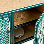 Комод для посуды из ротанга Felice Rattan Green варинант исполнения - 4 | Loft Concept в Ижевске