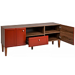 ТВ-тумба красная из массива бука с 2-мя дверками и ящиком Wenge Light варинант исполнения - 4 | Loft Concept в Ижевске