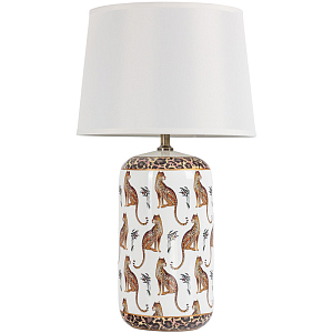 Настольная лампа с абажуром Leopard Lampshade White