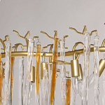 Люстра линейная золотого цвета с декоративными ветвями и длинными стеклянными подвесками в форме сосулек Droplet Chandelier варинант исполнения - 8 | Loft Concept в Ижевске