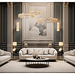 Люстра из 3-х колец с текстурной огранкой Reflection of Reality варинант исполнения - 3 | Loft Concept в Ижевске