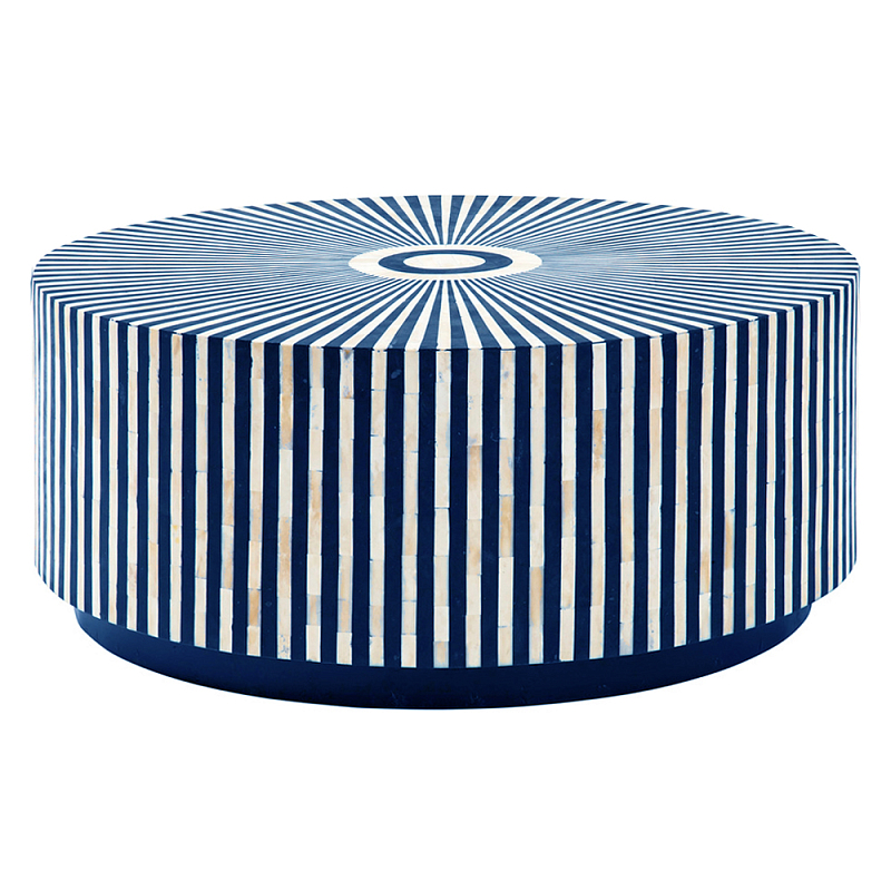 Стол журнальный Mandika Bone Inlay Coffee Table blue Синий Голубой в Ижевске | Loft Concept 