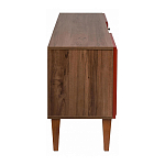 ТВ-тумба красная из массива бука с 2-мя дверками и ящиком Wenge Light варинант исполнения - 3 | Loft Concept в Ижевске