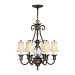 Люстра с 7-ю кремовыми текстильными абажурами Hinkley варинант исполнения - 7 | Loft Concept в Ижевске