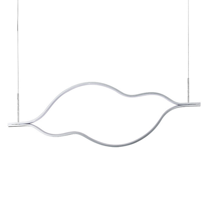 Подвесной светильник волнообразный изогнутый на двух тросах 123 см Spiral Lighting Черный Серебряный Подвесной светильник волнообразный изогнутый на двух тросах 123 см Spiral Lighting Черный Серебряный в Ижевске | Loft Concept