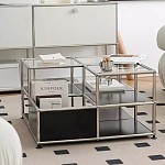 Дизайнерский журнальный стол квадратный с полками Akydy варинант исполнения - 2 | Loft Concept в Ижевске