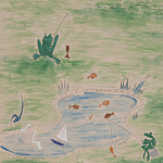 Обои ручная роспись Promenade Special Colourway on pink painted Xuan paper варинант исполнения - 2 | Loft Concept в Ижевске