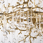 Подвесная люстра в виде ветвей деревьев золотого цвета с прозрачными подвесками-каплями 10 и 14 ламп Droplet Chandelier варинант исполнения - 5 | Loft Concept в Ижевске